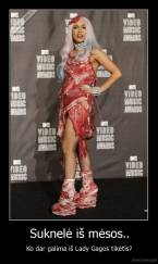 Suknelė iš mėsos.. - Ko dar galima iš Lady Gagos tikėtis?