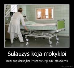 Sulauzys koja mokykloi - Busi populerus,kai ir vienas Grigiskiu moksleivis