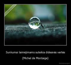 Sunkumai laimėjimams suteikia didesnės vertės - (Michel de Montaige)