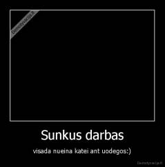 Sunkus darbas - visada nueina katei ant uodegos:)