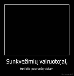 Sunkvežimių vairuotojai, - turi būti pasiruošę viskam