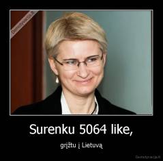 Surenku 5064 like, - grįžtu į Lietuvą