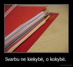 Svarbu ne kiekybė, o kokybė.  - 