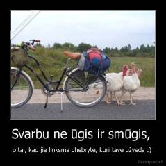 Svarbu ne ūgis ir smūgis,  - o tai, kad jie linksma chebrytė, kuri tave užveda :) 