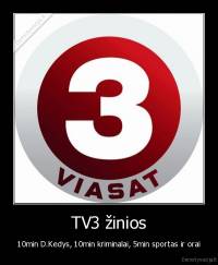 TV3 žinios - 10min D.Kedys, 10min kriminalai, 5min sportas ir orai