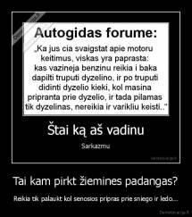 Tai kam pirkt žiemines padangas? - Reikia tik palaukt kol senosios pripras prie sniego ir ledo...