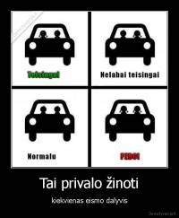 Tai privalo žinoti - kiekvienas eismo dalyvis