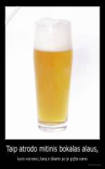 Taip atrodo mitinis bokalas alaus, - kurio visi eina į barą ir iškarto po jo grįžta namo