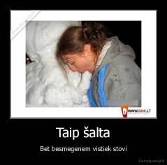 Taip šalta - Bet besmegenem vistiek stovi
