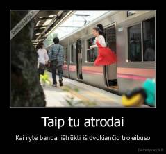 Taip tu atrodai - Kai ryte bandai ištrūkti iš dvokiančio troleibuso