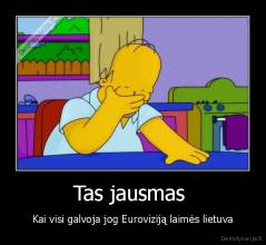 Tas jausmas  - Kai visi galvoja jog Euroviziją laimės lietuva