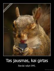 Tas jausmas, kai girtas - Bandai rašyti SMS.