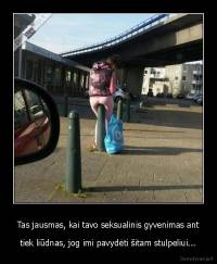 Tas jausmas, kai tavo seksualinis gyvenimas ant - tiek liūdnas, jog imi pavydėti šitam stulpeliui...