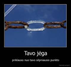 Tavo jėga - priklauso nuo tavo silpniausio punkto