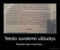 Teksto suvokimo užduotys - Šiandieninėje mokykloje...