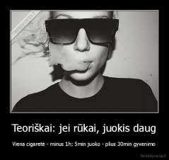 Teoriškai: jei rūkai, juokis daug - Viena cigaretė - minus 1h; 5min juoko - plius 30min gyvenimo