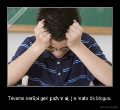 Tėvams nerūpi geri pažymiai, jie mato tik blogus. - 