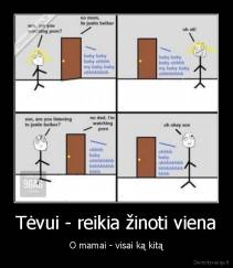 Tėvui - reikia žinoti viena - O mamai - visai ką kitą