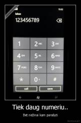 Tiek daug numeriu.. - Bet nežinai kam parašyti