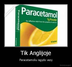Tik Anglijoje - Paracetamoliu isgydo vezy