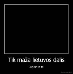 Tik maža lietuvos dalis - Supranta tai