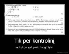 Tik per kontrolinį - mokytojai gali pasidžiaugti tyla.