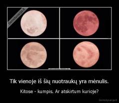 Tik vienoje iš šių nuotraukų yra mėnulis. - Kitose - kumpis. Ar atskirtum kurioje?
