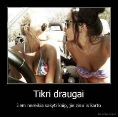 Tikri draugai - Jiem nereikia sakyti kaip, jie zino is karto