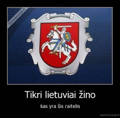 Tikri lietuviai žino - kas yra šis raitelis