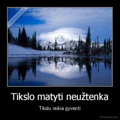 Tikslo matyti neužtenka - Tikslu reikia gyventi