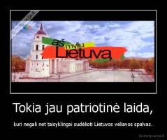 Tokia jau patriotinė laida, - kuri negali net taisyklingai sudėlioti Lietuvos vėliavos spalvas.