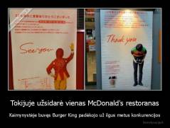 Tokijuje užsidarė vienas McDonald's restoranas - Kaimynystėje buvęs Burger King padėkojo už ilgus metus konkurencijos