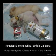 Trumpiausia metų naktis- birželio 24 diena, - o trumpiausia metų diena- sausio 1oji: atsibundi, o už lango jau temsta. 