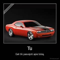 Tu - Gali tik pasvajoti apie tokią.