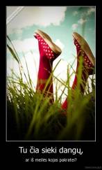 Tu čia sieki dangų, - ar iš meilės kojas pakratei?