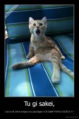 Tu gi sakei, - kad čia tik eilinis skiepas nuo pasiutligės! KUR B@#T MANO KIAUŠAI!!?!?