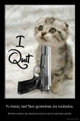 Tu manai, kad Tavo gyvenimas yra nuobodus. - Bet šitam katinėliui taip atsibodo gyvenimas, tad Jis nusprendė nusižudyt.