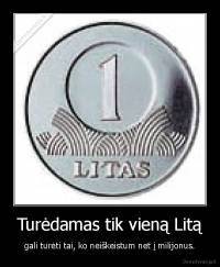 Turėdamas tik vieną Litą - gali turėti tai, ko neiškeistum net į milijonus.