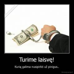 Turime laisvę! - Kurią galima nusipirkti už pinigus..