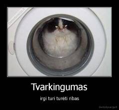 Tvarkingumas - irgi turi turėti ribas