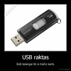 USB raktas - Ikiši teisingai tik is trečio karto