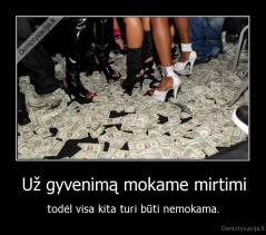 Už gyvenimą mokame mirtimi - todėl visa kita turi būti nemokama.