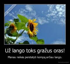 Už lango toks gražus oras! - Manau reikės perstatyti kompą arčiau lango.