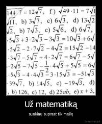 Už matematiką - sunkiau suprast tik meilę