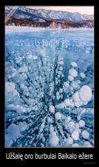 Užšalę oro burbulai Baikalo ežere - 