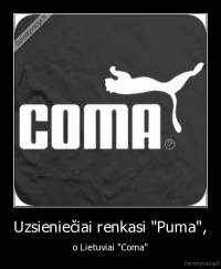 Uzsieniečiai renkasi "Puma", - o Lietuviai "Coma"