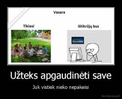Užteks apgaudinėti save - Juk vistiek nieko nepakeisi