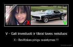 V - Gali investuoti ir tikrai taves neisduos - X - Beviltiskas pinigu svaistymas !!!