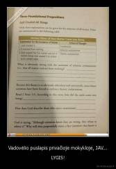 Vadovėlio puslapis privačioje mokykloje, JAV... - LYGIS!