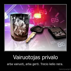 Vairuotojas privalo - arba vairuoti, arba gerti. Trecio kelio nera. 